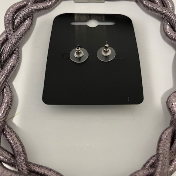 Braided choker necklace and earring set. - Picture 2 of 3